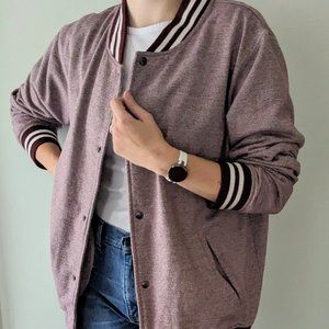 Frank & Oak Varsity Sweater in Burgundy  Size: XL